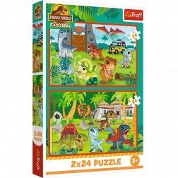 Puzzle 2x24 Kis dinoszauruszok Universal Jurassic World Trefl
