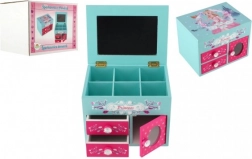 fa ékszerdoboz Princess tükörrel és 3 fiókkal