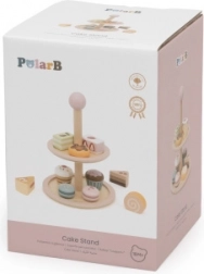 Fából készült emeletes állvány süteményekkel