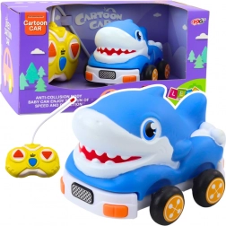 Szórakoztató távirányítós autó Cápás kék színben
