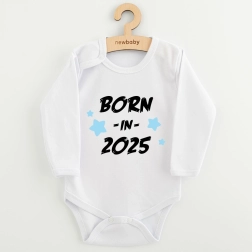 Újszülött body nyomattal new baby born in 2025, kék