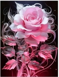 Gyémántmozaik Rózsaszín virágok