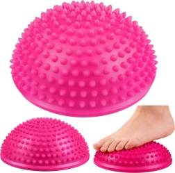 Szenzoros egyensúlyfejlesztő félgömb masszázstüskékkel, rózsaszín, 16 cm