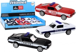 Fém rendőrségi és tűzoltó autó 1:32 súrlódó meghajtással