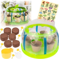 Bio kis kertész készlet – mini üvegház eszközökkel és magokkal növénytermesztéshez