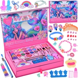 Nagy szépségszett Sellő szemhéjfesték körömlakk hajcsatok hajgumival