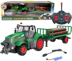 RC traktor rönkszállító pótkocsival 1:24 WOOPIE
