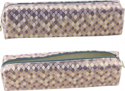 Stílusos ceruzatartó tengeri pikkely mintával - lila és arany