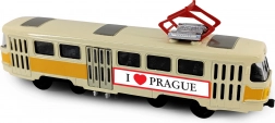 Fém retro villamos PRAGUE T3 16 cm visszahúzós meghajtással