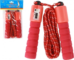 Piros ugrókötél számlálóval, 275 cm, állítható, fitness