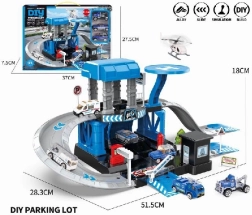 Parkolószett rendőrségi témával és fémautókkal