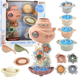 Játékok a Fürdőkádba Tengeralattjáró Poharak Tapadókorongokkal 9 db