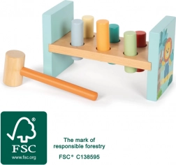 Fából készült kalapálós játék – dzsungelbarátok