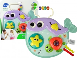 Interaktív bálna babáknak – csörgő és fejlesztő játék