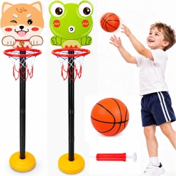 Állítható, állatos mintájú gyermek kosárlabda-palánk 110 cm - 1 darab