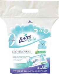 Linteo Baby nedvesített babatörlők aloe verával, 4×80 db