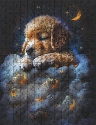 Gyermek puzzle: Kiskutya a felhők között, 300 darabos