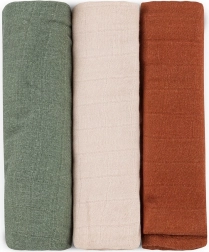 Petite&Mars bambusz muszlin pelenka szett Moussy Botanic tones 68 × 68 cm (3 db)