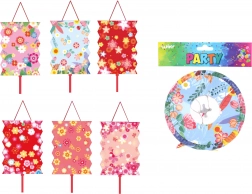 Lampion henger 16 cm virágmintával