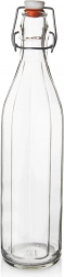 Üvegből készült palack klipszes zárással, 1 l