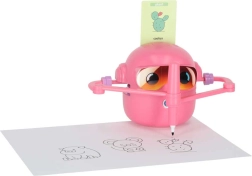 Interaktív rajzoló robot gyerekeknek – oktatójáték kártyákkal, rózsaszín