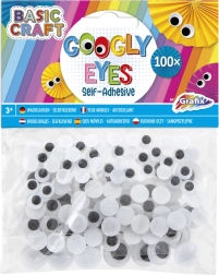 Ragasztható mozgó szemek fekete-fehér