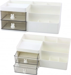 Funkcionális asztali rendező rekeszekkel és fiókokkal