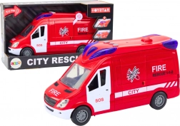 Tűzoltóautó fényekkel és hangokkal, nyitható ajtókkal, piros