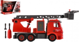 Csavarozható tűzoltóautó 36 cm fénnyel és hanggal, vizet spriccel