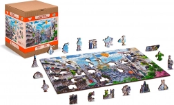 Fa puzzle Mozgalmas Párizs 2 az 1-ben, 150 darab