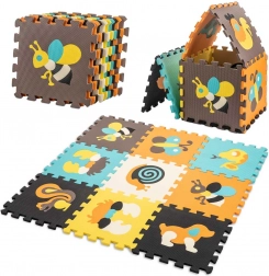 Habos oktató puzzle szőnyeg állatokkal 85 × 85 cm, 9 darab