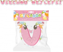 Papír girland Všechből a legjobb – rózsaszín