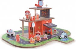 Fa tűzoltóállomás 2 az 1-ben – állomás és autó