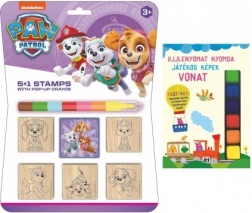 Fa bélyegzők 5×5 cm nyomdapárnával és zsírkrétával – PAW PATROL