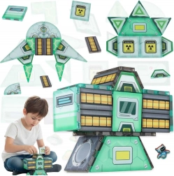 Mágneses építőkészlet űrállomás STEM, 108 darab