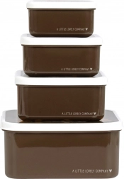 A Little Lovely Company négydarabos uzsonnásdoboz-készlet – Medvék