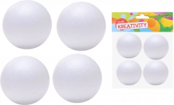 Dekoratív polisztirol gömb 7 cm, 4 db
