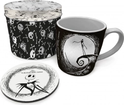 Ajándékszett THE NIGHTMARE BEFORE CHRISTMAS – 315 ml-es bögre, parafa alátét és fémdoboz