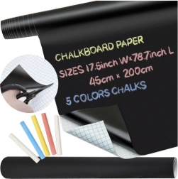 öntapadós kréta tábla XXL 45 × 200 cm krétákkal