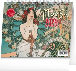 Alfons Mucha 2026 asztali naptár