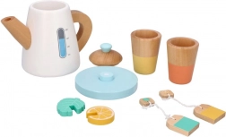 Fa teás készlet kancsóval és csészékkel