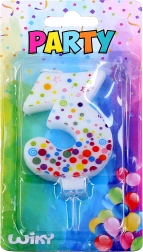 Party tortagyertya 3-as szám pöttyökkel