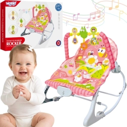 Woopie Baby rózsaszín vibrációs babahintaszék játékhíddal