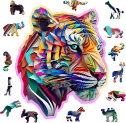 Fa puzzle színes tigris 150 darab WOODEN CITY