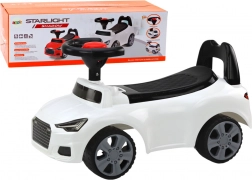 Lábbal hajtós autó háttámlával és dudával – fehér