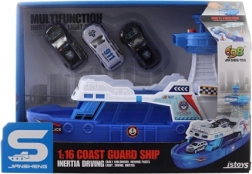 Elemes hajó fényekkel és hangokkal, kis autókkal