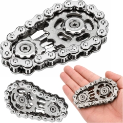 Stresszoldó fidget spinner lánc rozsdamentes acélból, ezüst