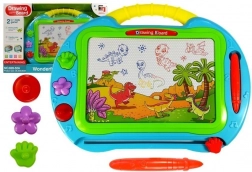 Nagy türkiz mágneses rajztábla bélyegzőkkel