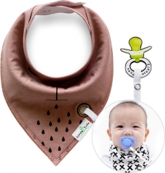 Barna babakendő/szoptatókendő cumitartóval