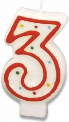 Születésnapi tortagyertya 3-as szám, 7,3 cm